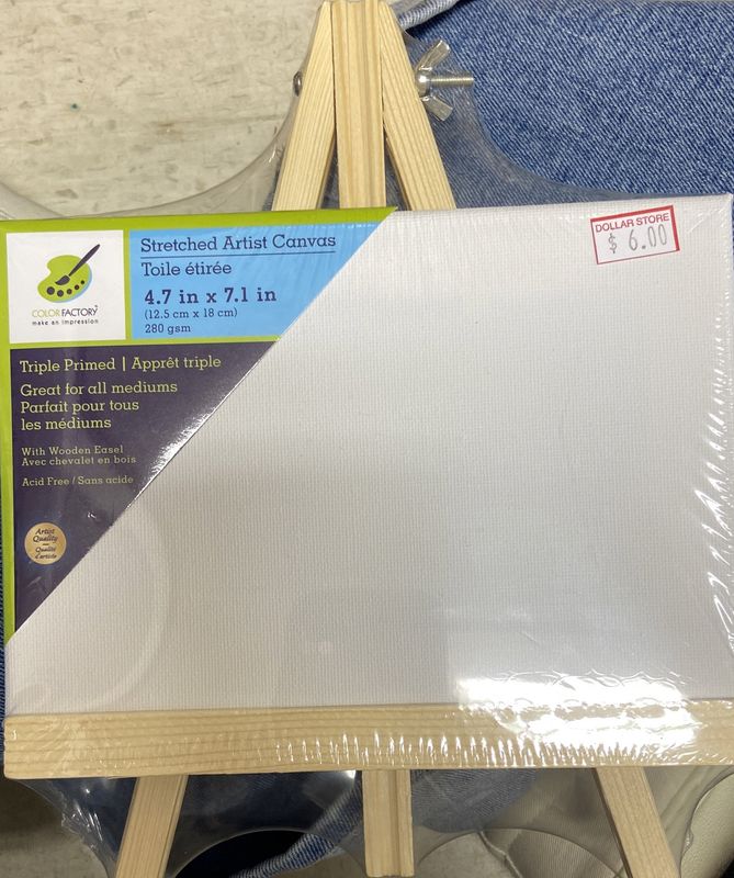 MultiCraft: 4.7&quot; x 7.1&quot; Canvas with Wooden Easel
