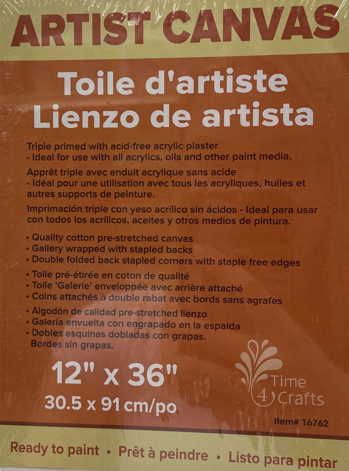 12&quot; x 36&quot; Artist Canvas