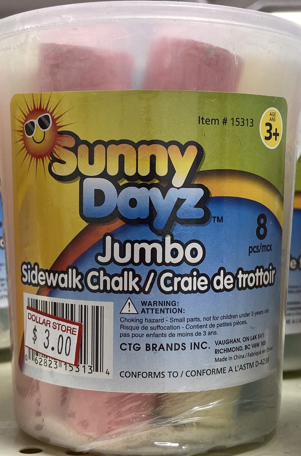 Jumbo Sidewalk Chalk. CTG: 15313