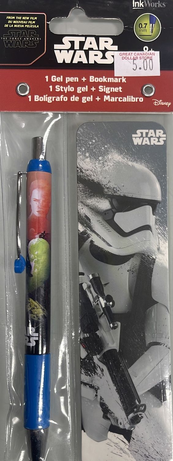Star Wars Themed Gel Pen and Bookmark Set