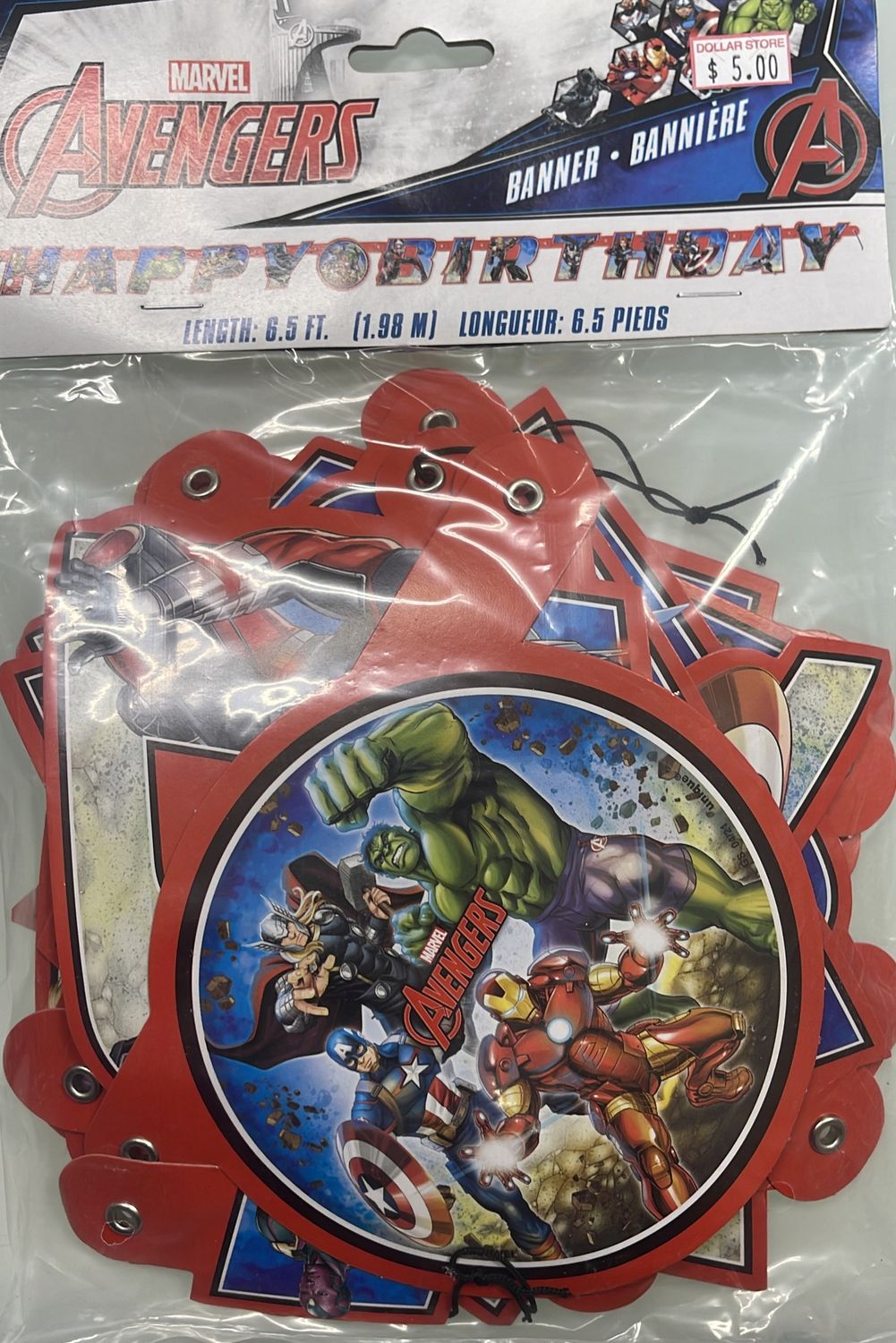6.5ft Avengers Themed &quot;Happy Birthday&quot; Banner