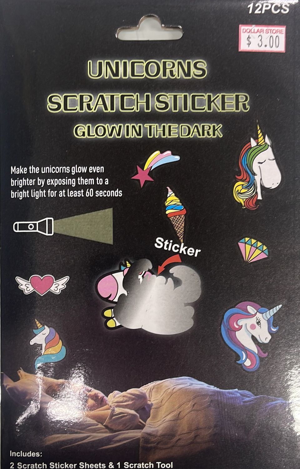 Unicorn scratch stickers
