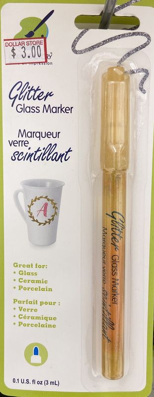Metallic Gold Glitter Glass Marker