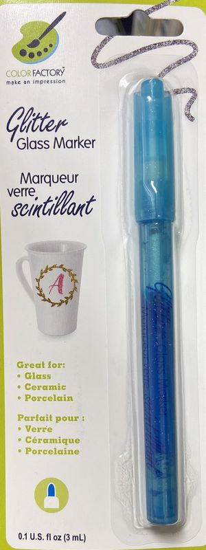 Aqua Blue Glitter Glass Marker