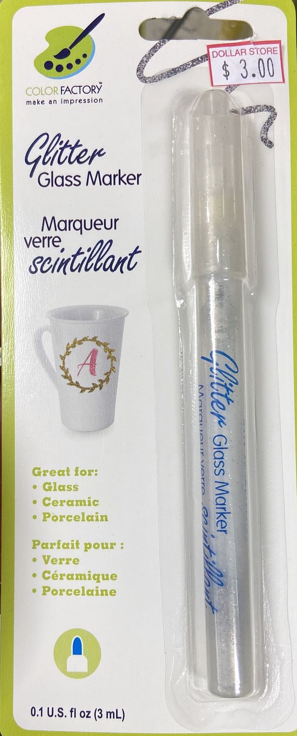 White Glitter Glass Marker