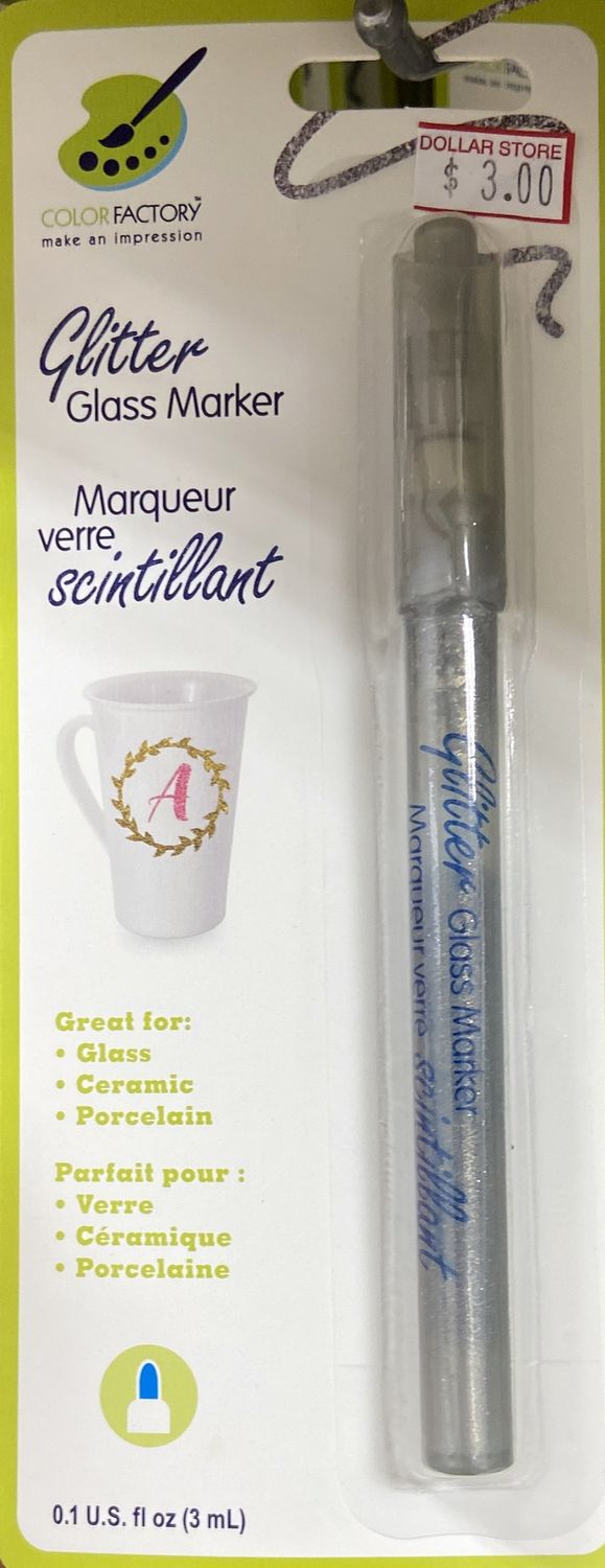 Metallic Silver Glitter Glass Marker