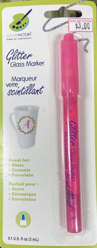 Bright Pink Glitter Glass Marker