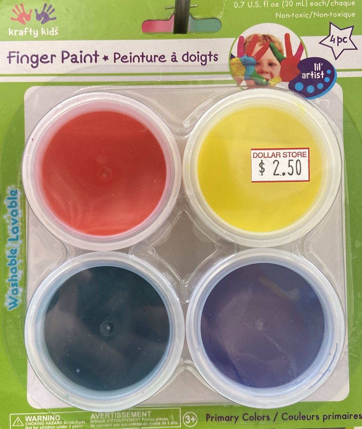 Krafty Kids: Finger Paint x4 Asst. Colors
