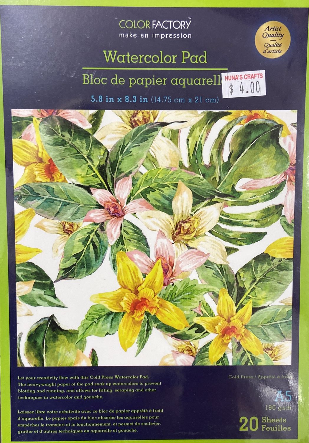 Color Factory: Watercolor Pad 20 Sheets