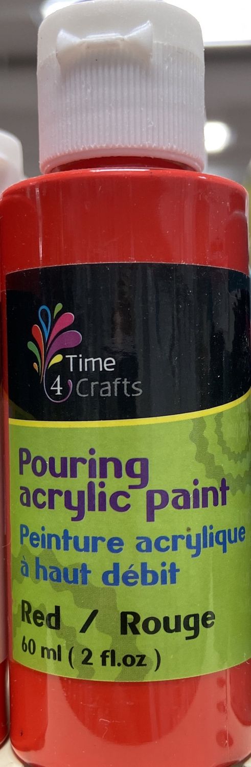 Pouring Acrylic Paint: Red