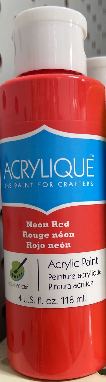 Acrylique: Neon Red Acrylic Paint