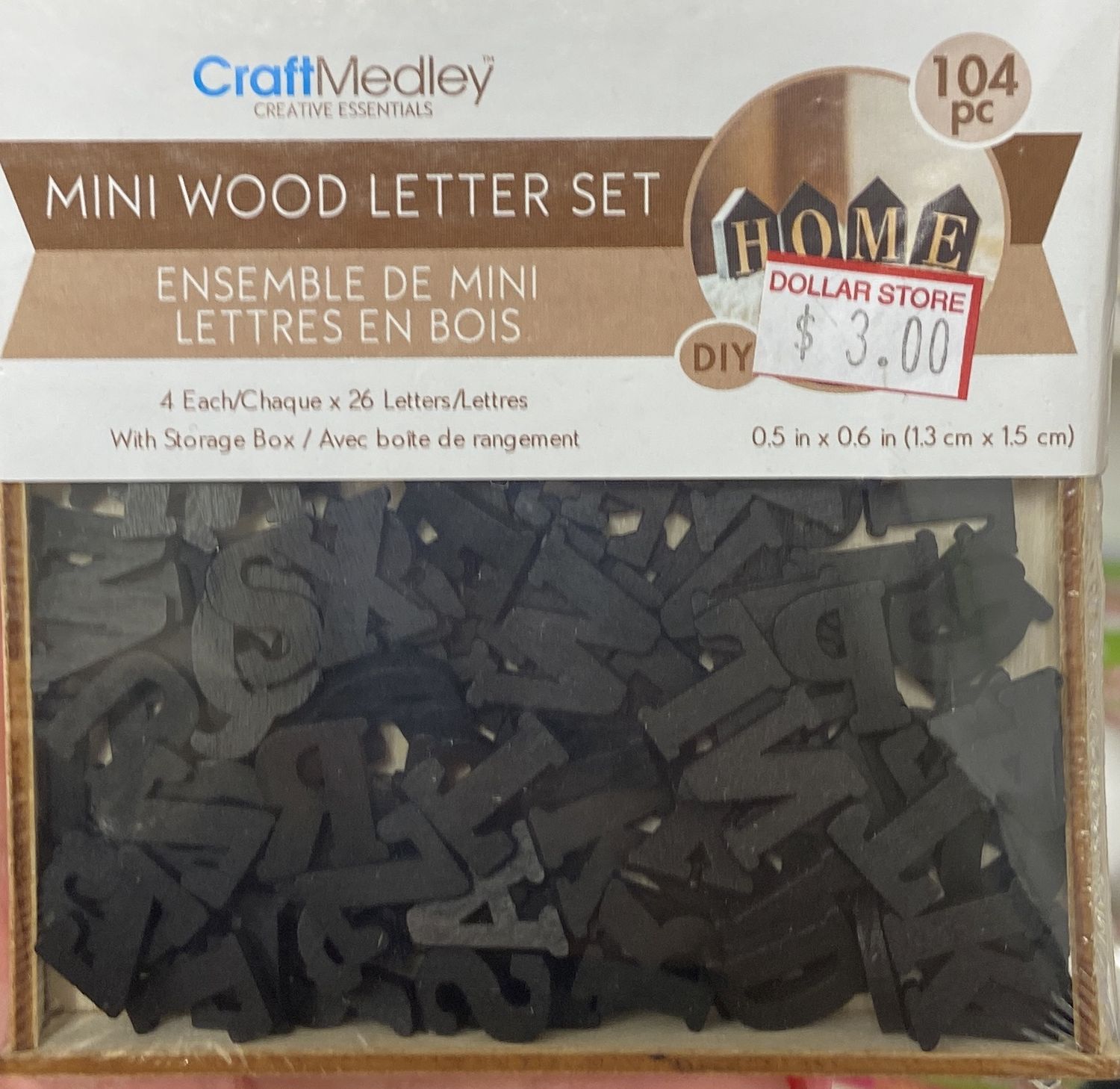 CraftMedley: Black Mini Wood Letter Set