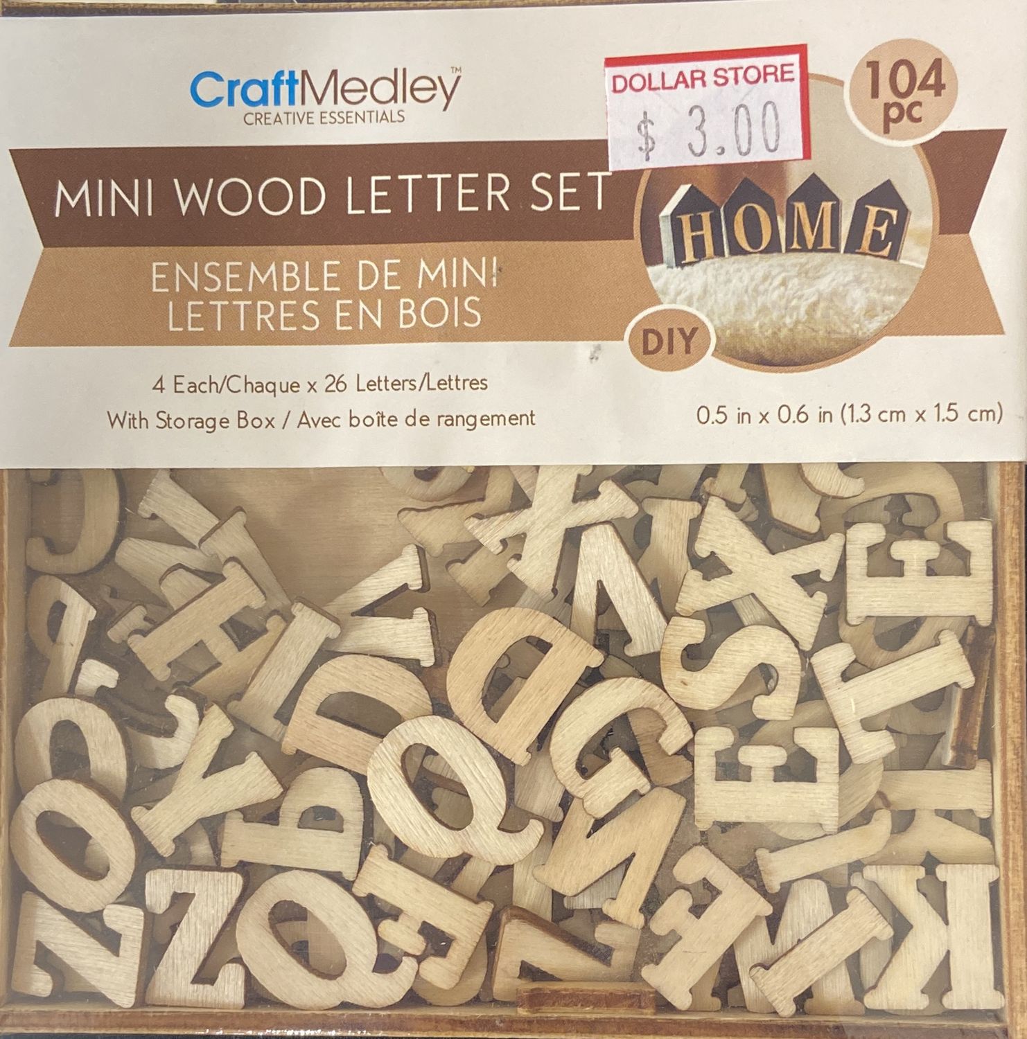 CraftMedley: Mini Wood Letter Set