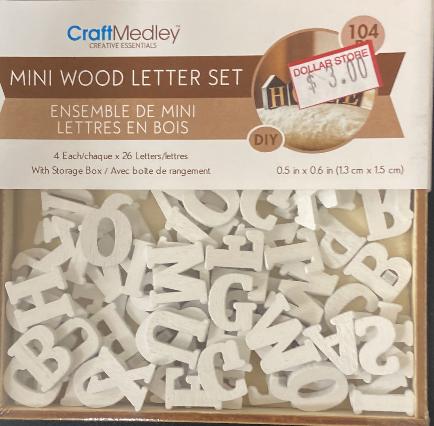 CraftMedley: White Mini Wood Letter Set
