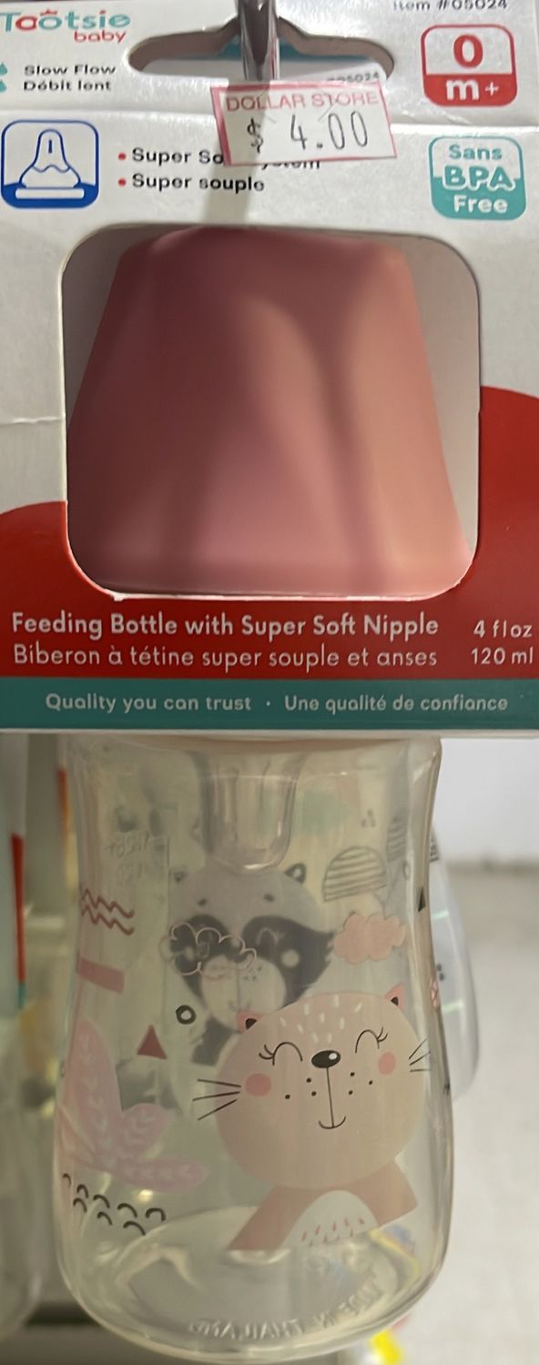 Tootsie: Asst. Color/Prints Feeding Bottle