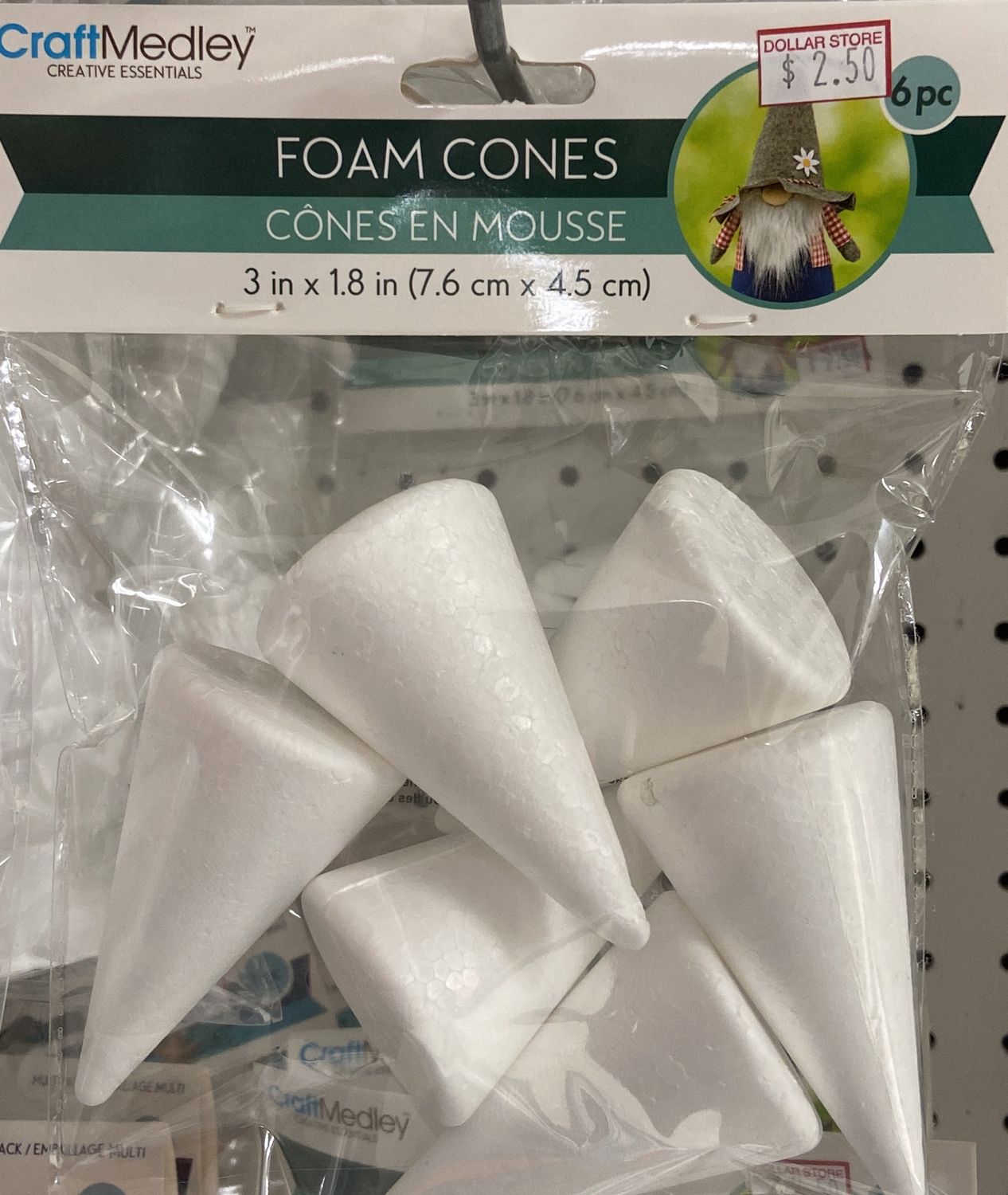 CraftMedley: 3&quot; x 1.8&quot; Foam Cones