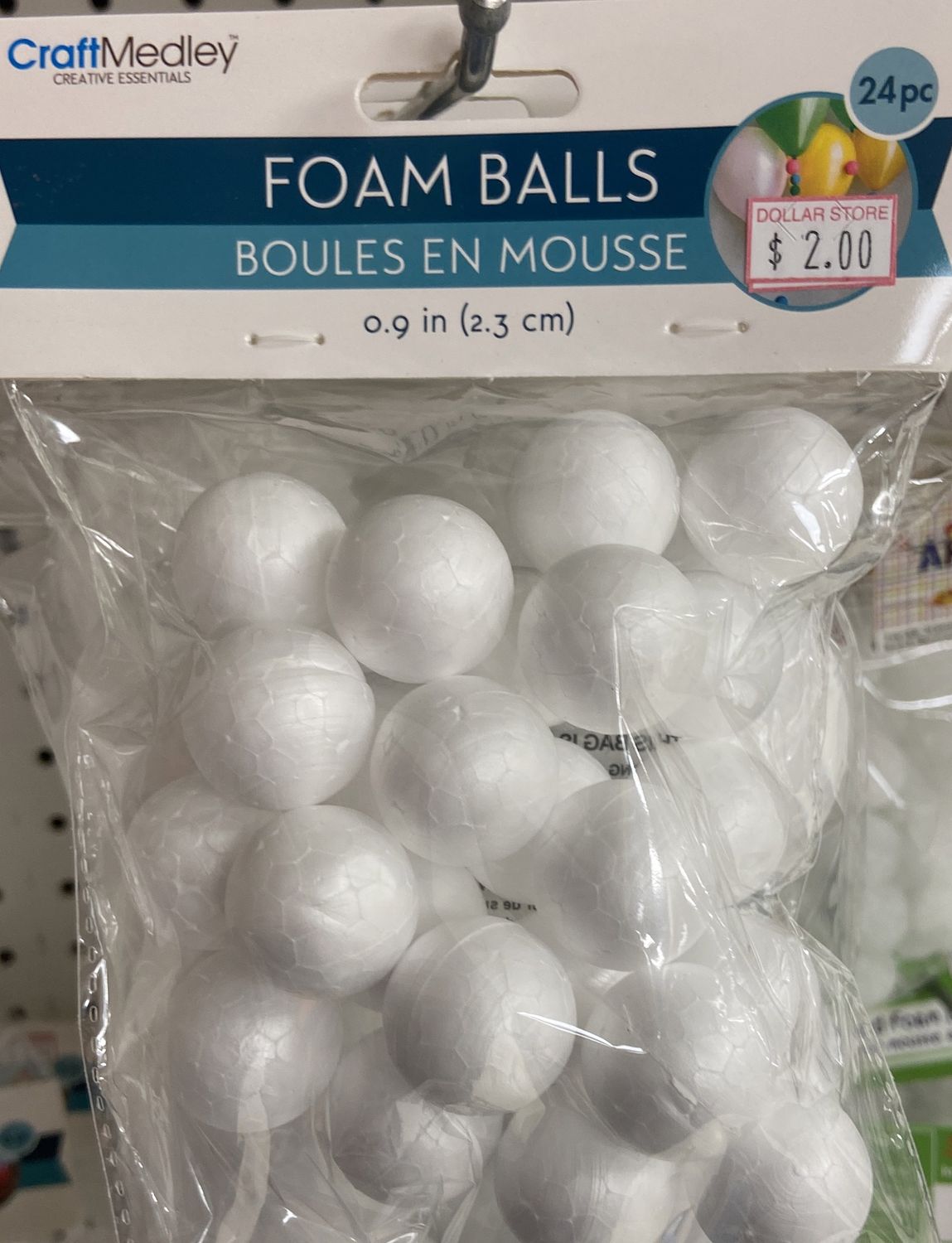 24pk 0.9&quot; Styrofoam Balls