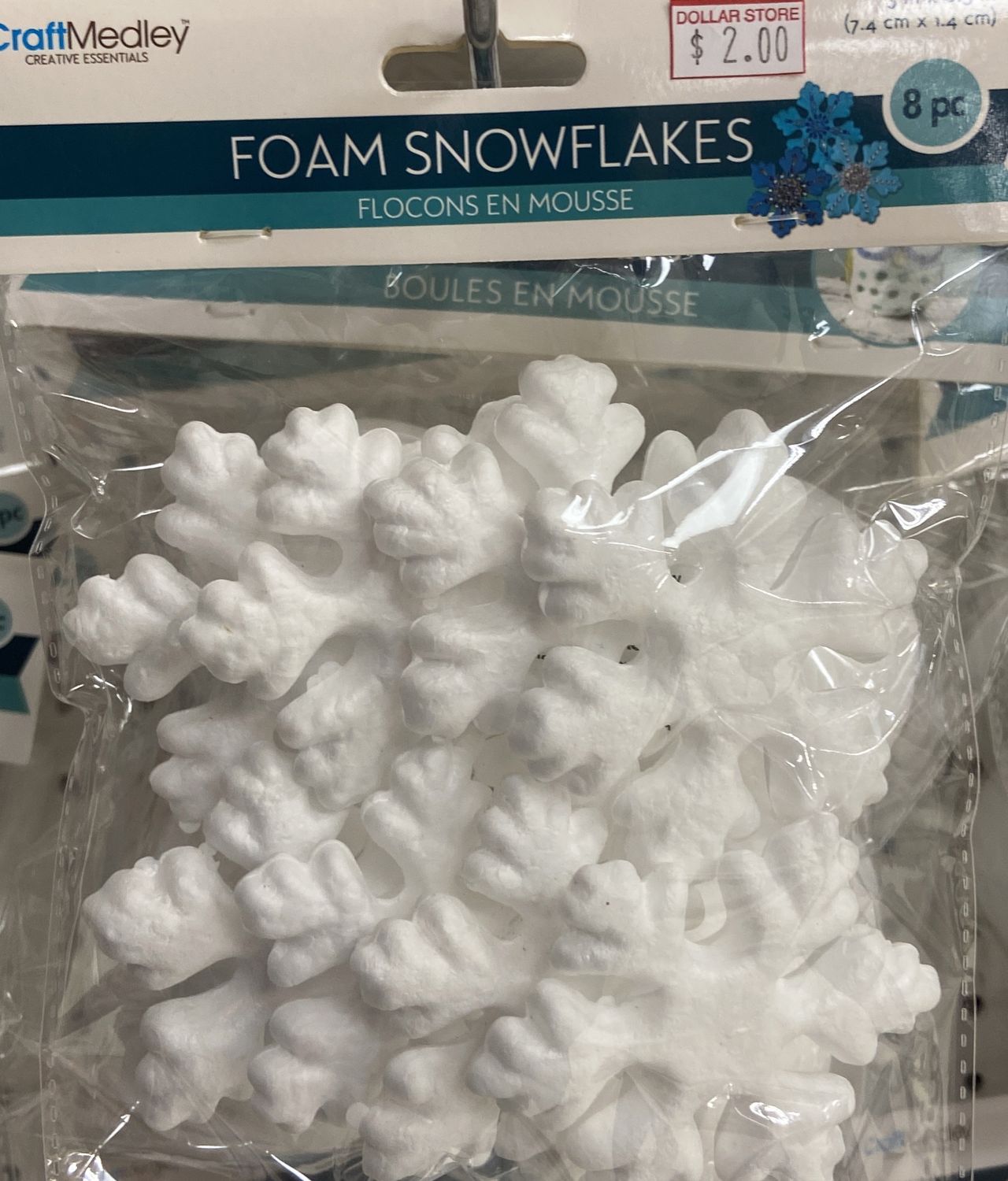CraftMedley: 3&quot; x 0.5&quot; Foam Snowflakes