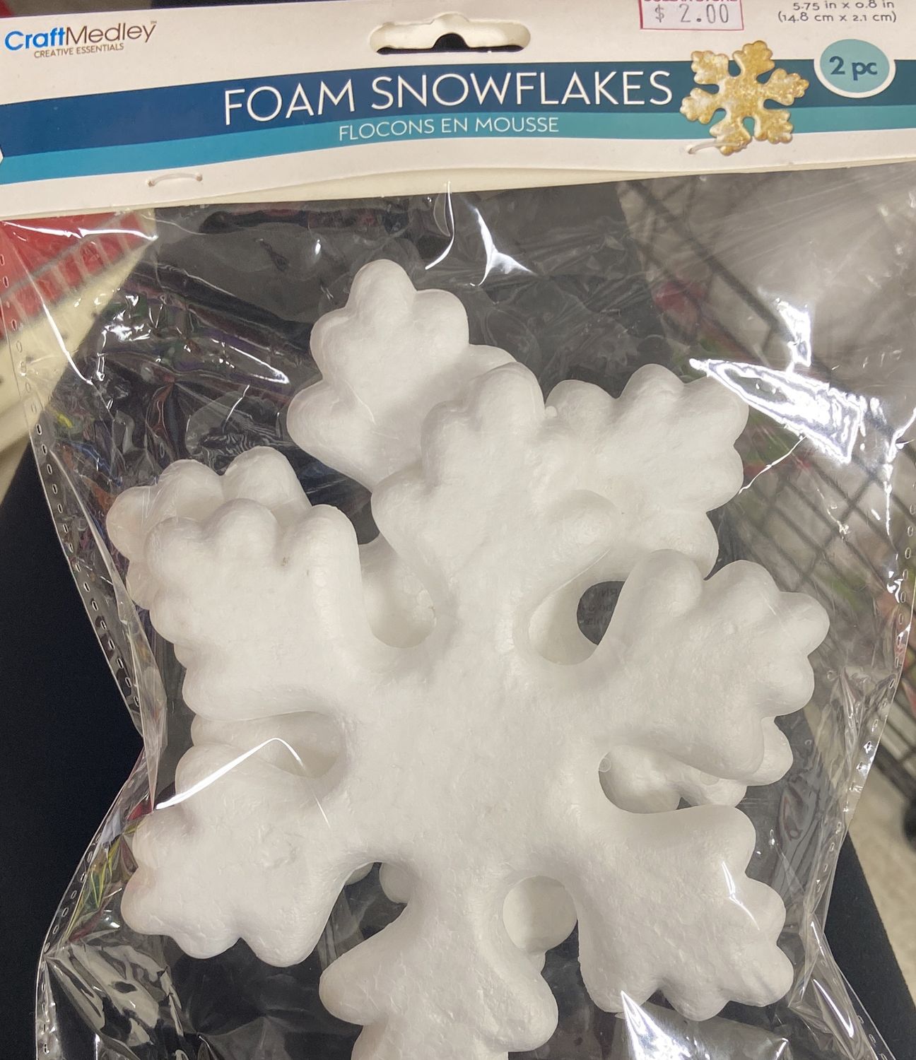 CraftMedley: 5.75&quot; x 0.5&quot; Foam Snowflakes