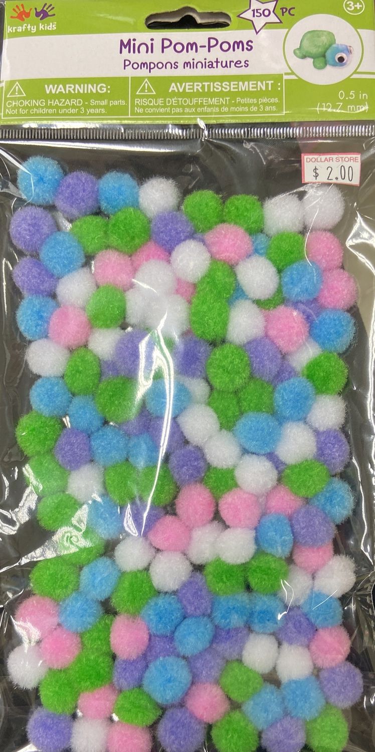 MultiCraft: Pastel Asst. Mini Pom-Poms 0.5&quot;