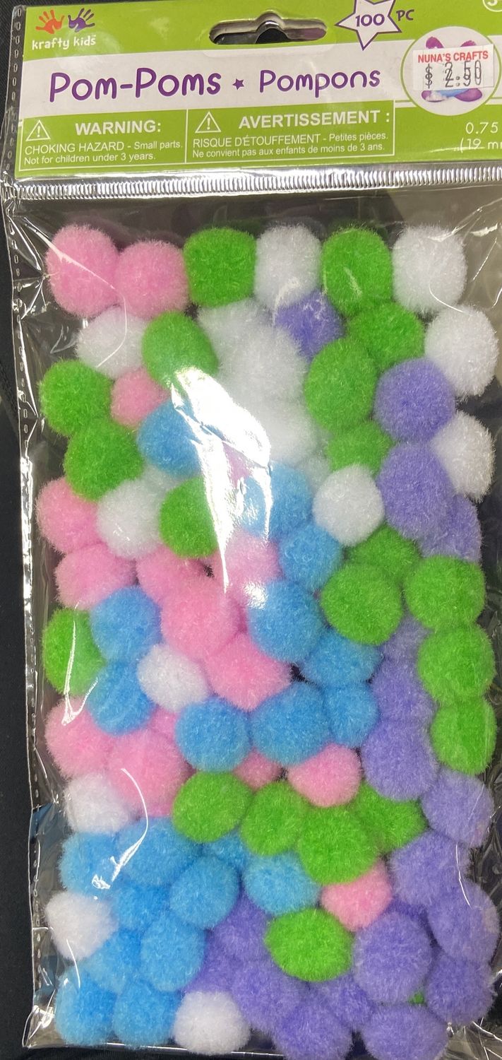 MultiCraft: Pastel Asst. Pom-Poms 0.75&quot;