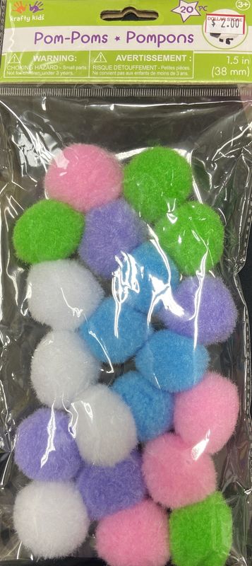 MultiCraft: Pastel Asst. Pom-Poms 1.5&quot;