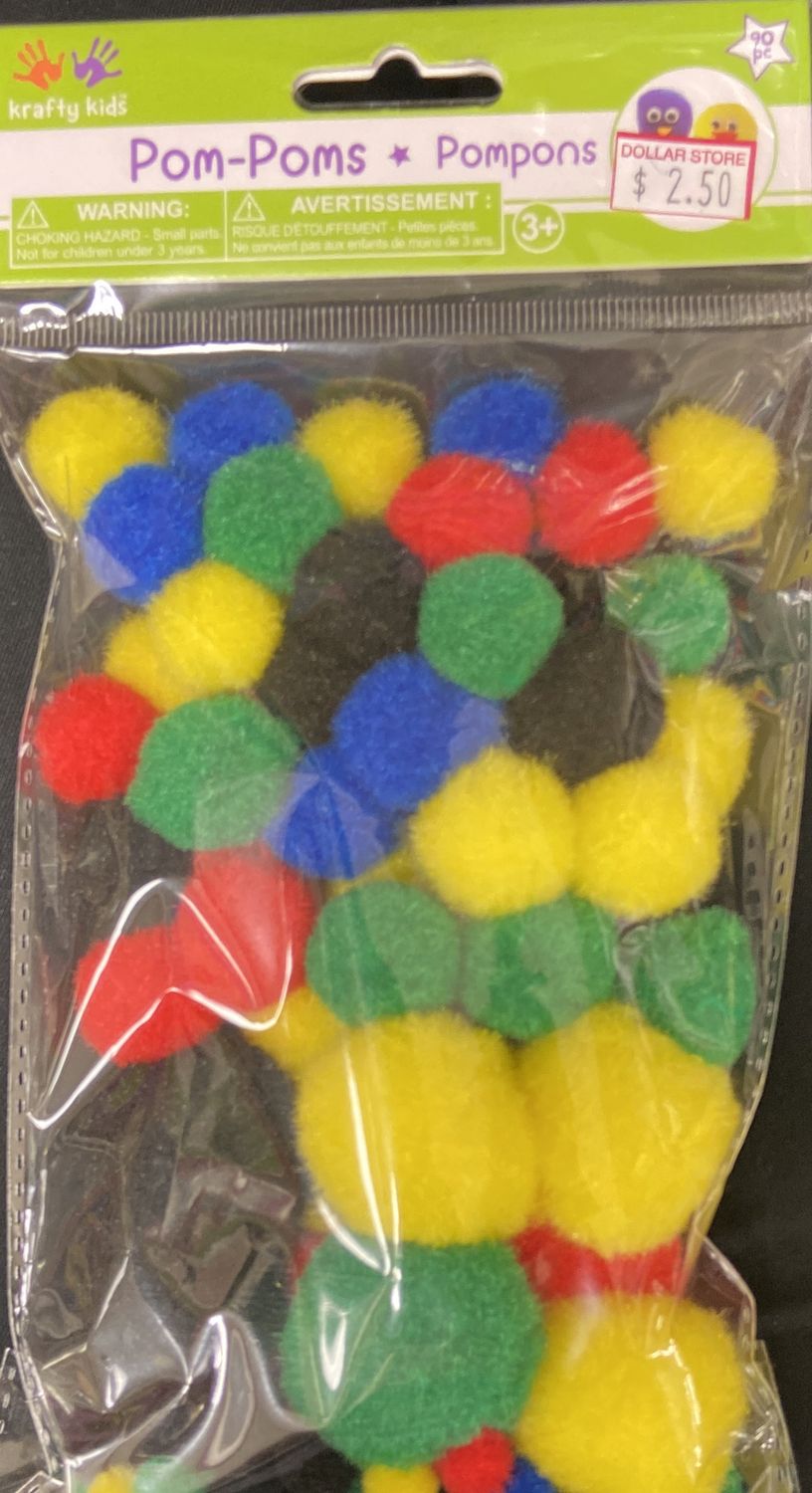 MultiCraft: Primary Colors Asst. Size Pom-Poms