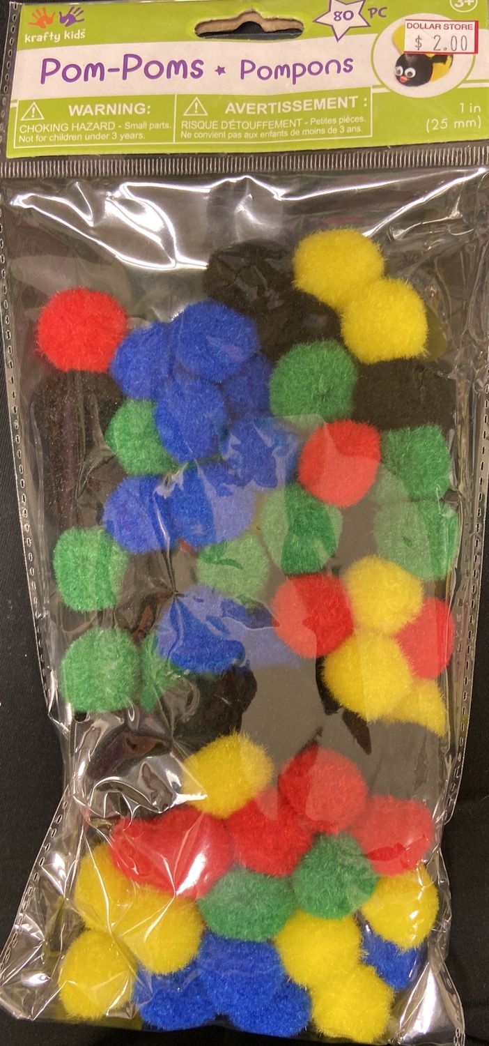 MultiCraft: Asst. Primary Color Pom-Poms 1&quot;