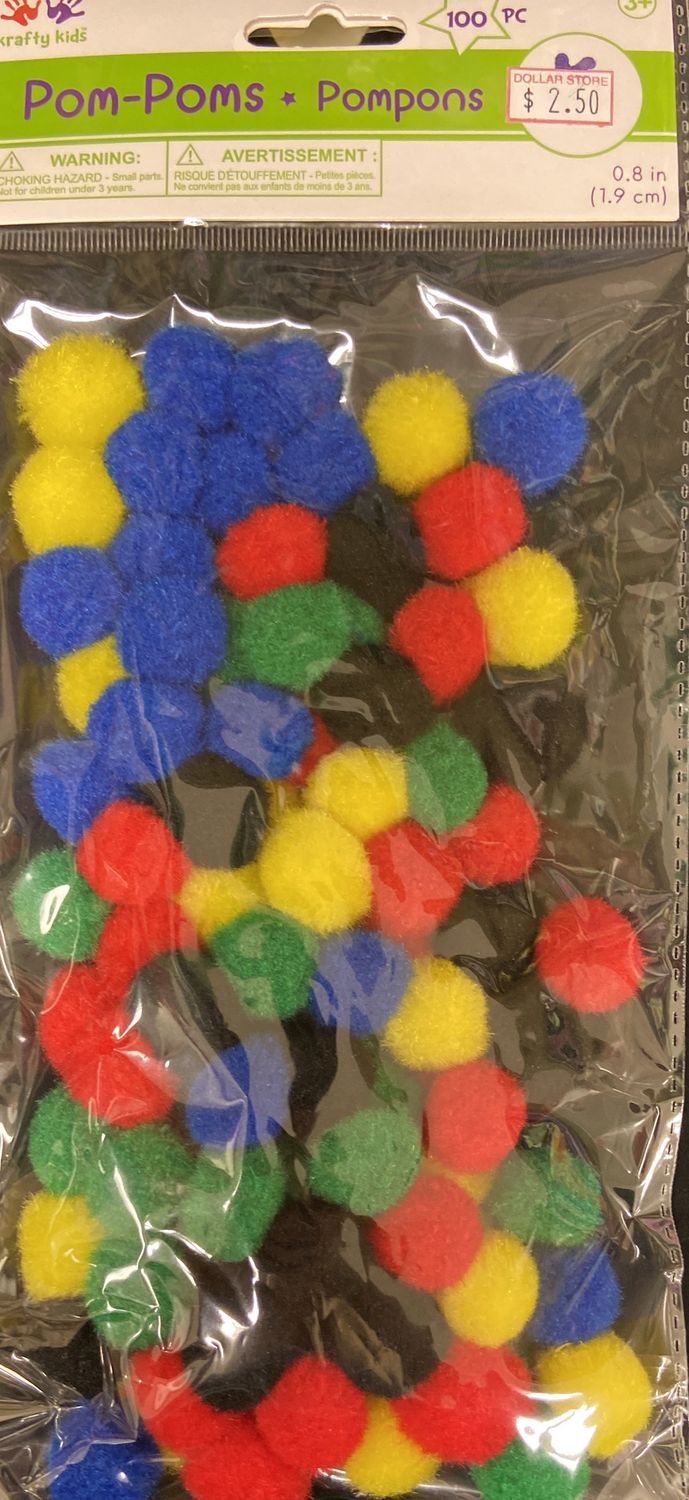 MultiCraft: Asst. Primary Color Pom-Poms 0.8&quot;