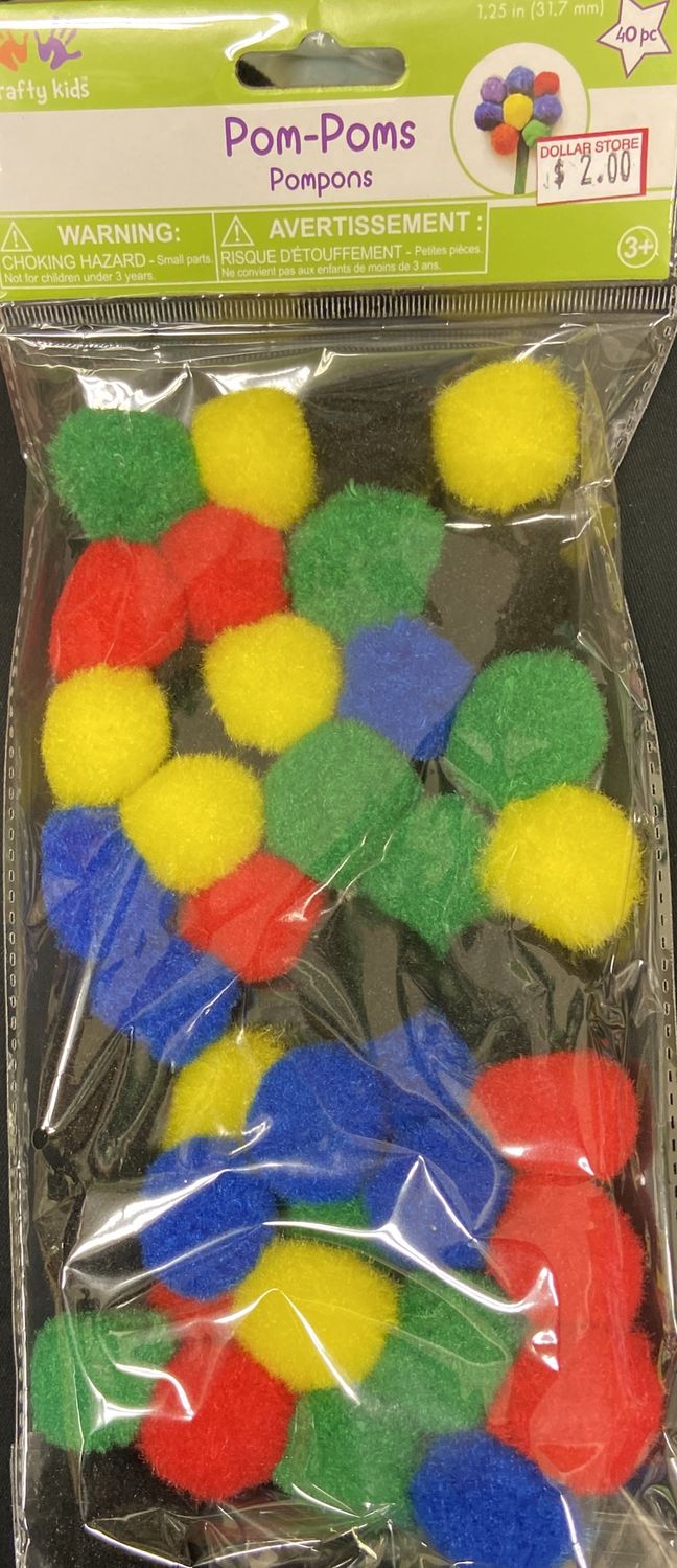 MultiCraft: Asst. Primary Color Pom-Poms 1.25&quot;