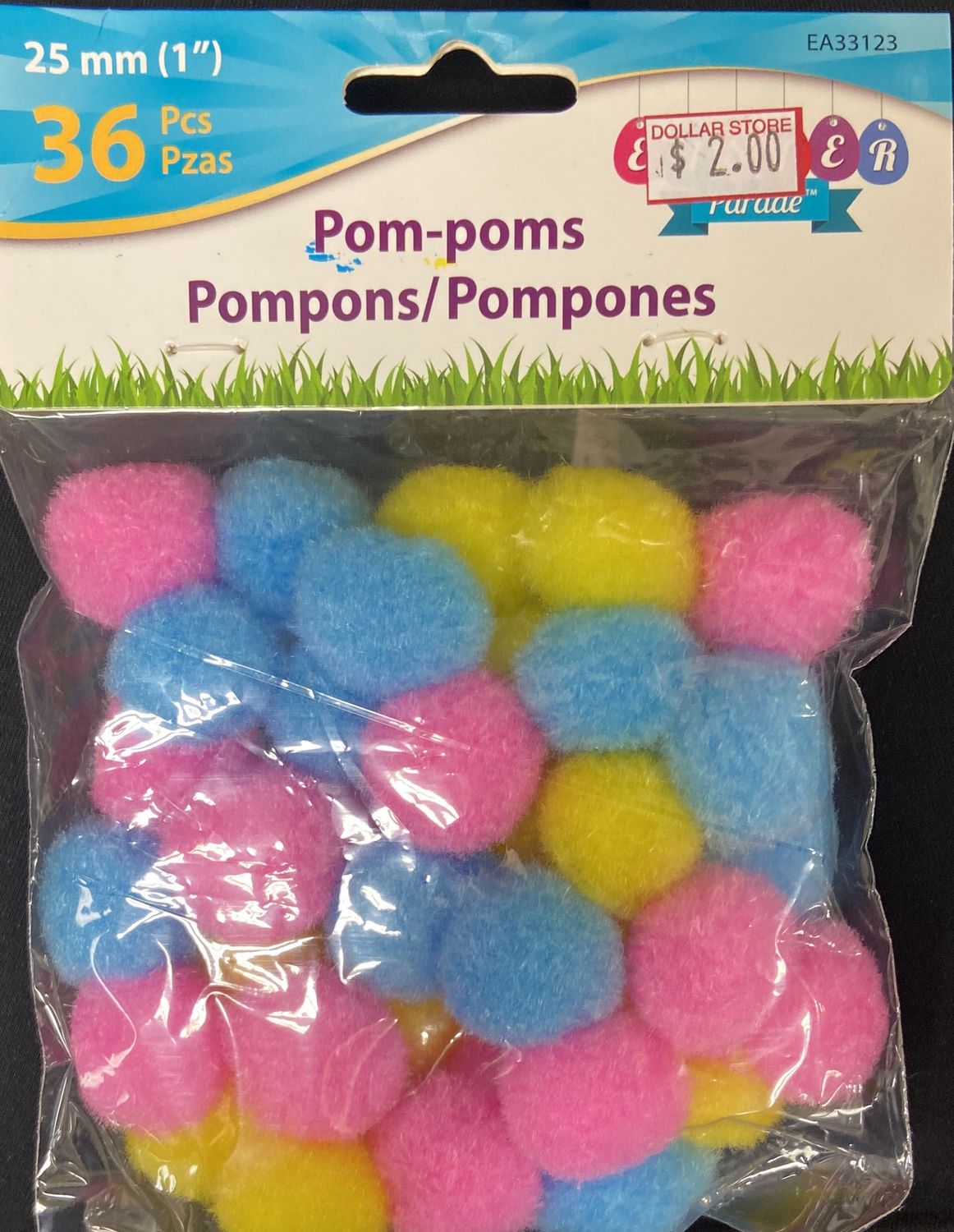 Link: Easter 1&quot; Pom-Poms x36pcs 