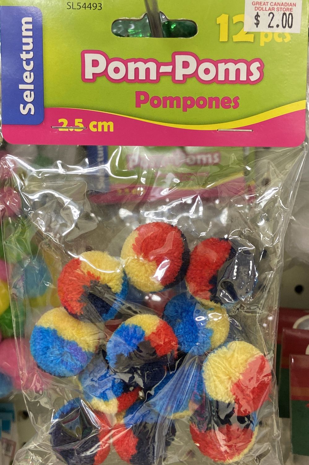 Selectum: 2.5&quot; Multi-Color Pom-Poms