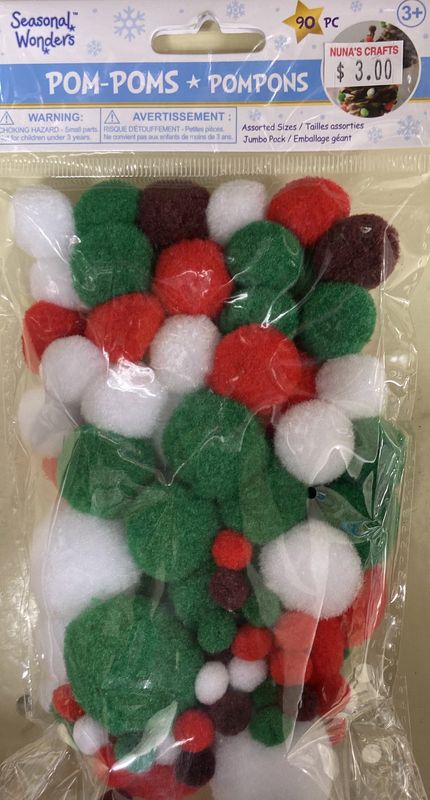 Seasonal Wonders: Asst. Xmas Colored Pom-Poms