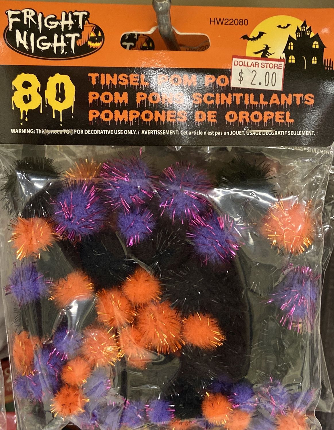 Link: Halloween Variety Sizes Tinsel Pom-Poms