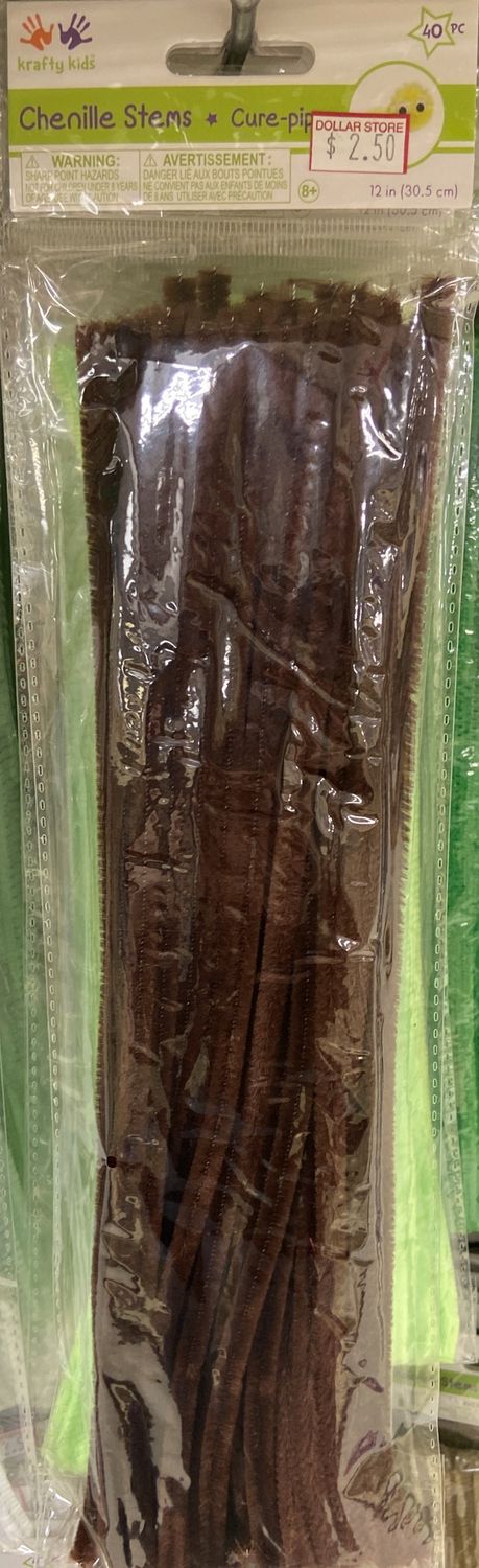 Krafty Kids: Dark Brown Chenille Stems