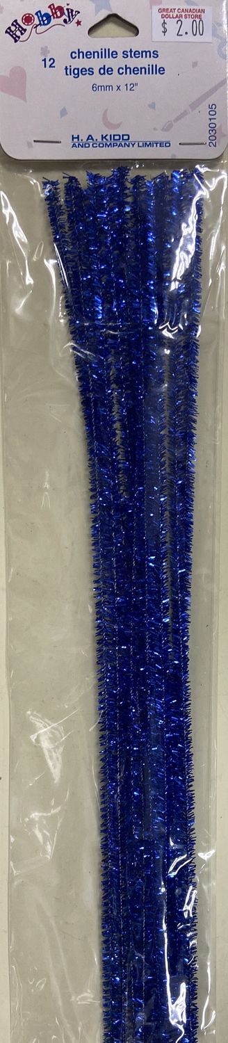 Hobby: Glittery Blue Chenille Stems