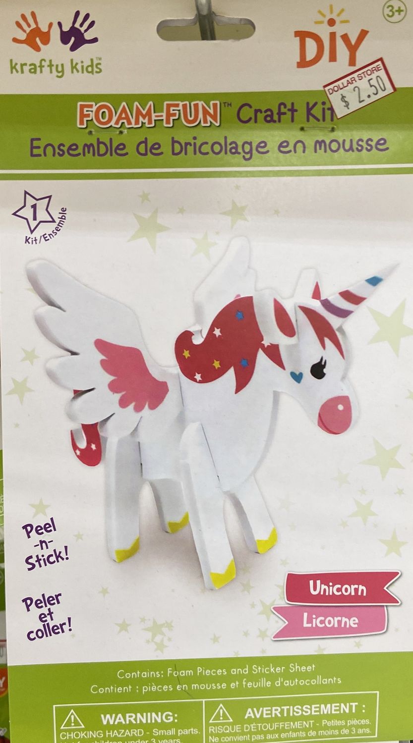 Krafty Kids: Unicorn Peel-n-Stick Foam Fun Craft Kit
