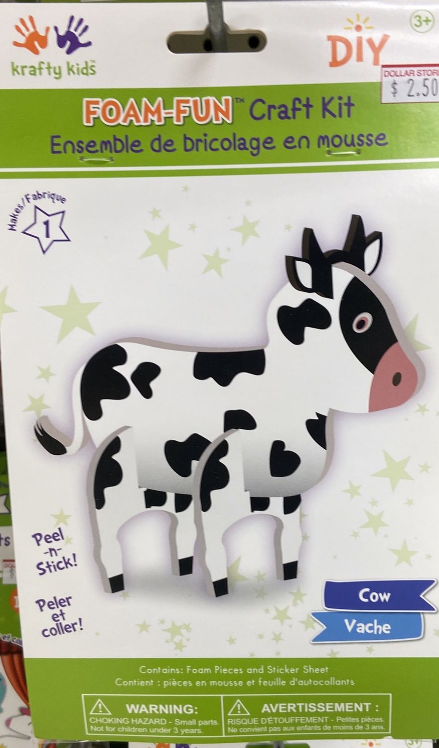 MultiCraft: Cow Peel-n-Stick Foam-Fun Craft Kit