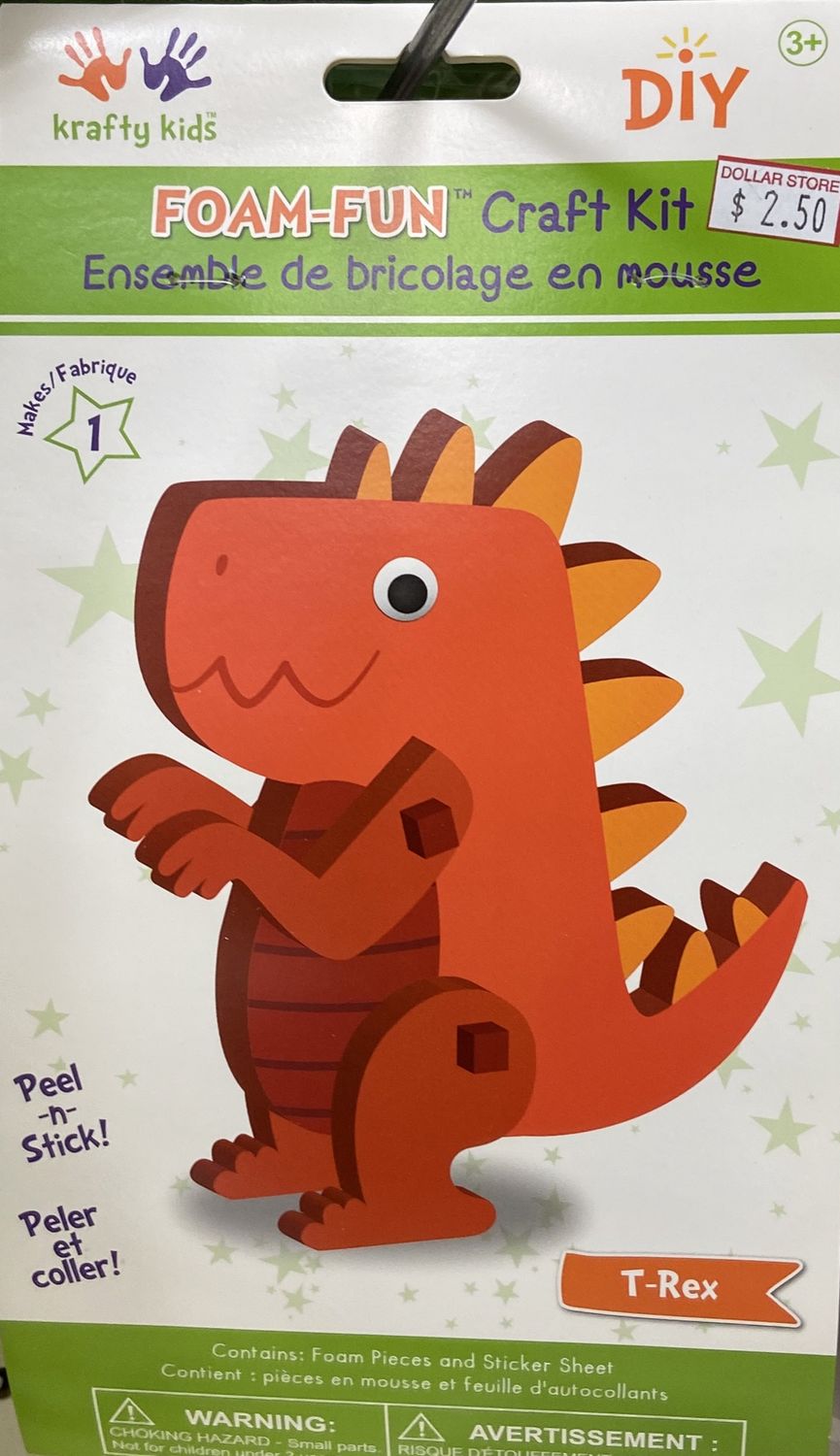 Krafty Kids: T-Rex Peel-n-Stick Foam-Fun Craft Kit