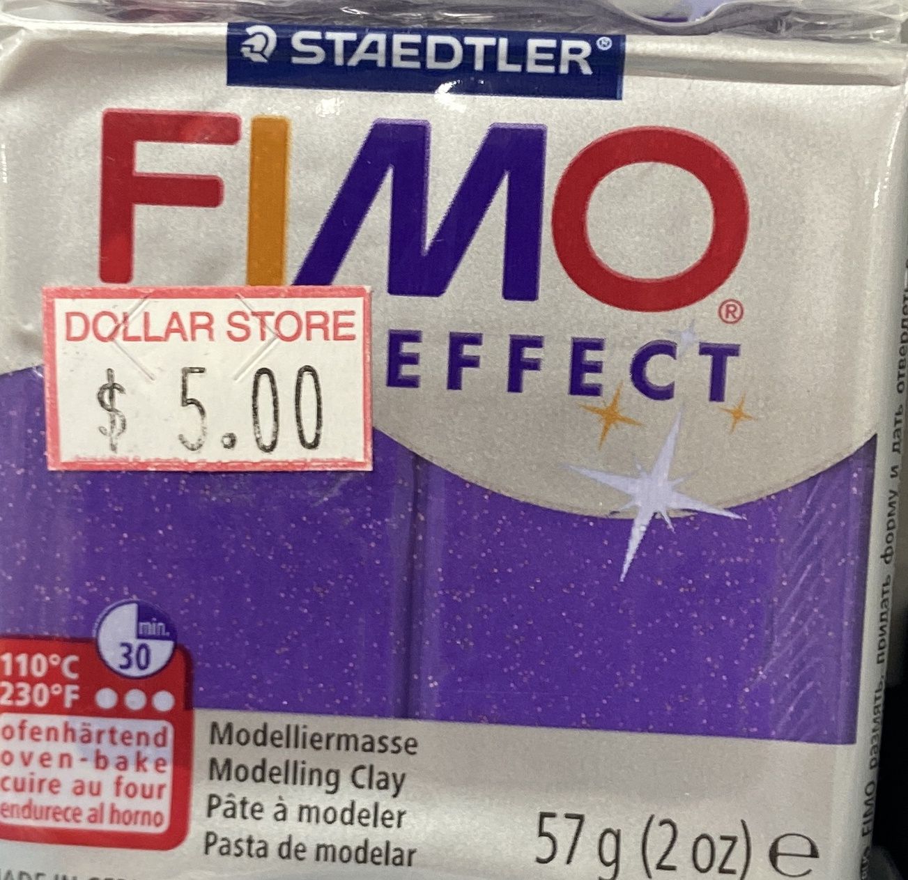 FIMO Effect: Glitter Purple #602 Modelling Clay