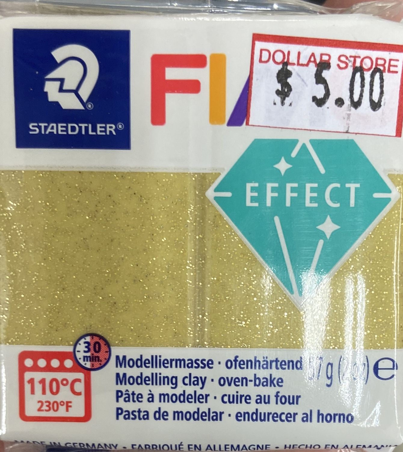 FIMO Effect: 8010 Glitter Gold #112 Modelling Clay