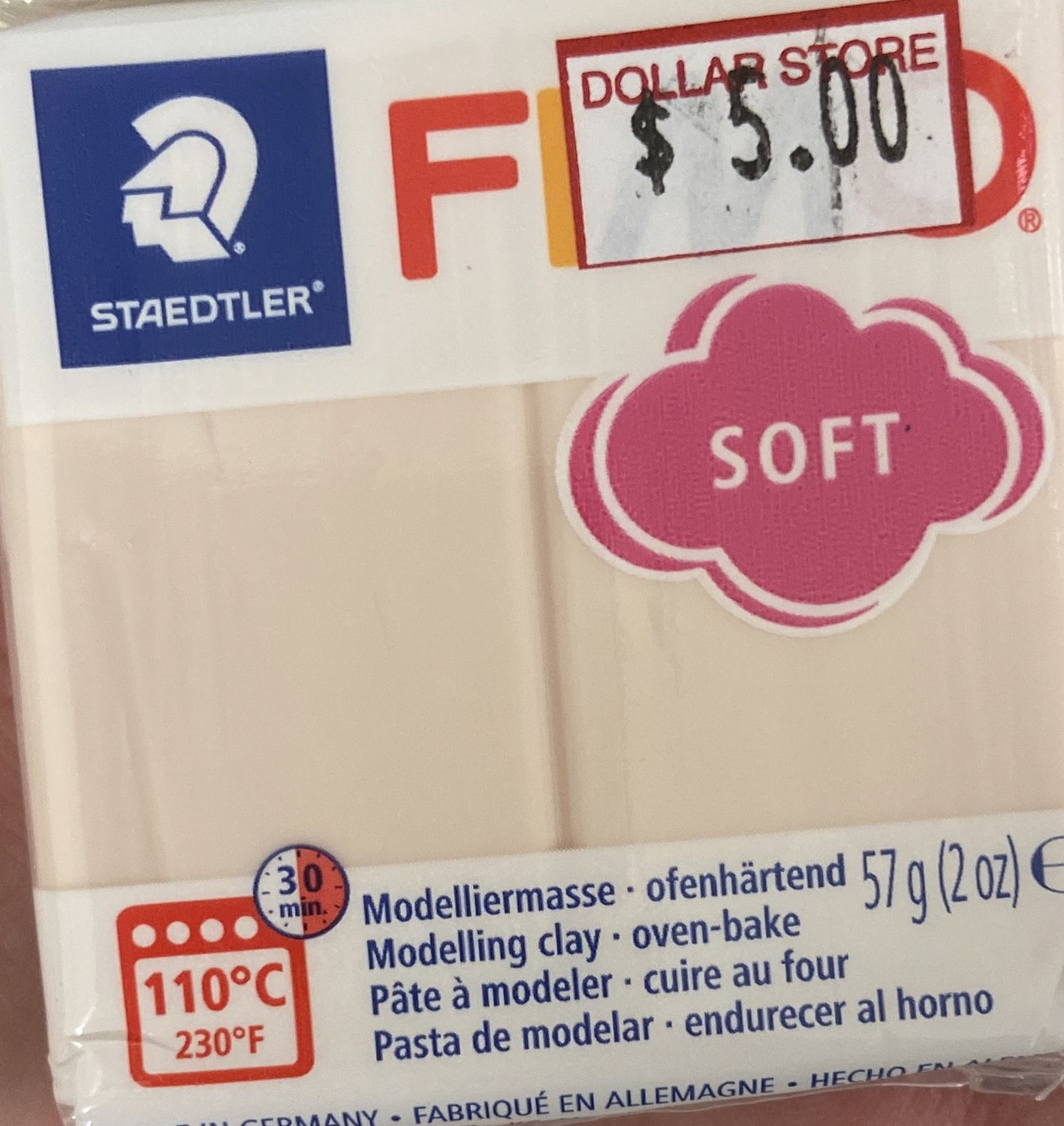 FIMO Soft: Pale Pink #43 Modelling Clay