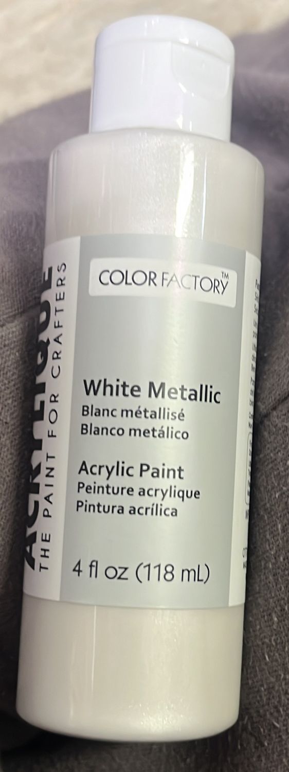 Color Factory Acrylic Paint: White Metallic CF200-186
