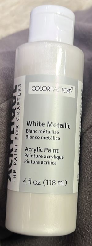Color Factory Acrylic Paint: White Metallic CF200-186