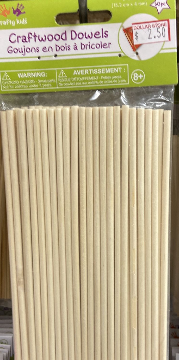 Krafty Kids: 6&quot; x 0.2&quot; Craftwood Dowels