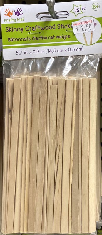 Krafty Kids: 5.7&quot; x 0.3&quot; Skinny Craftwood Sticks