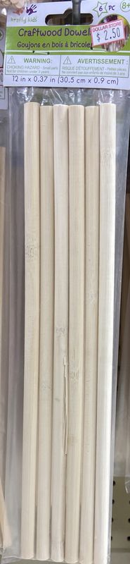 Krafty Kids: 12&quot; x 0.37&quot; Craftwood Dowels