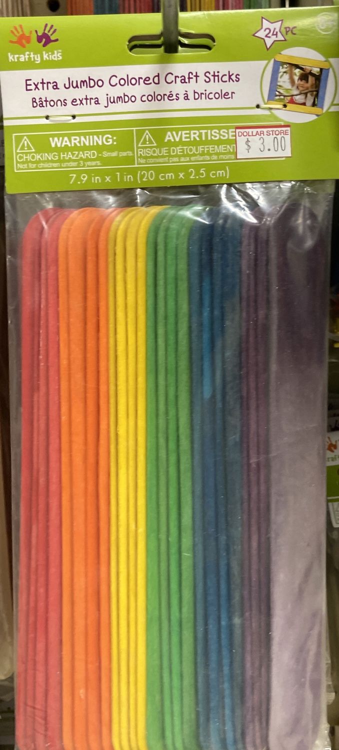 Krafty Kids: Extra Jumbo Colored Craft Sticks