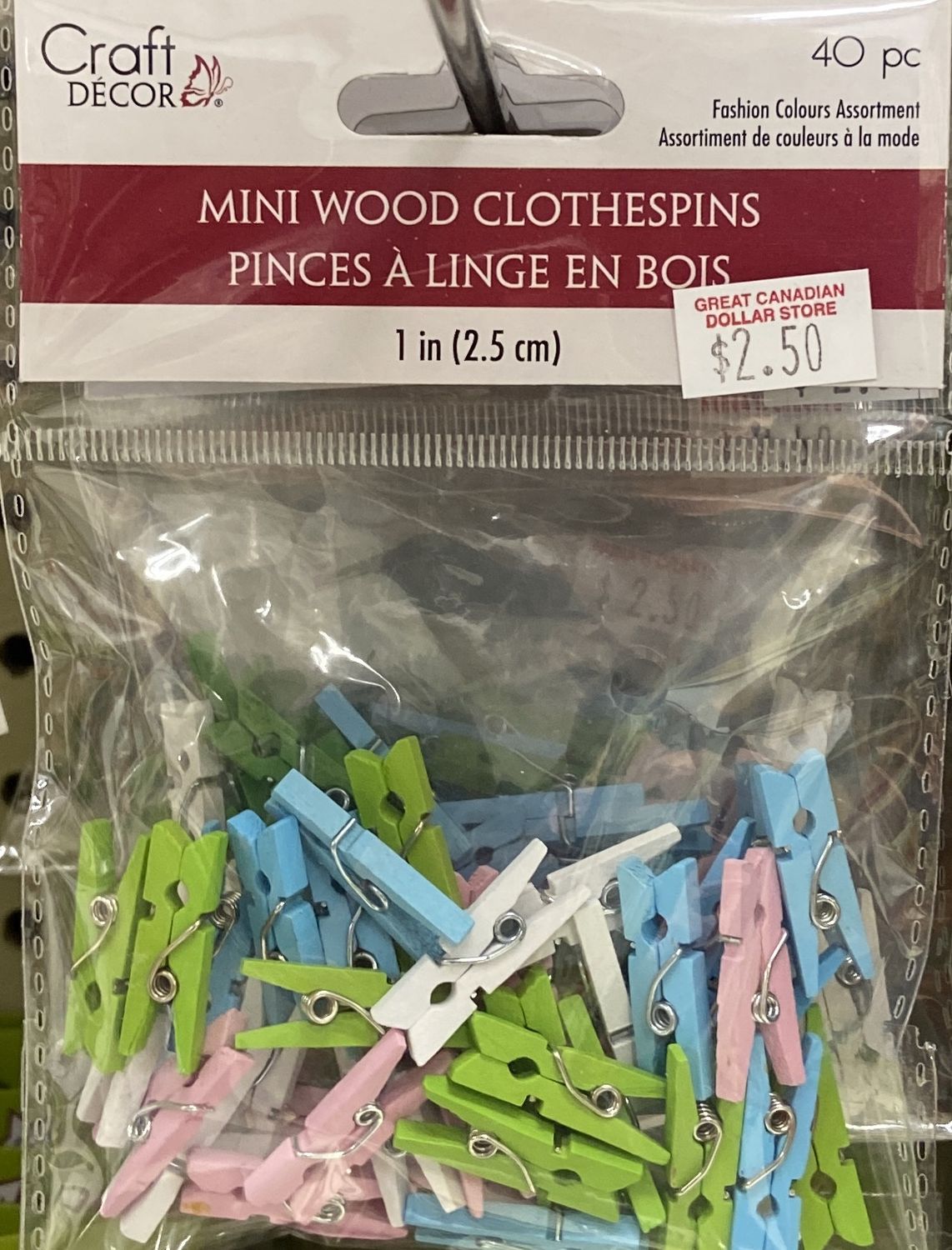 Craft Decor: Pastel Mini Wood Clothespins