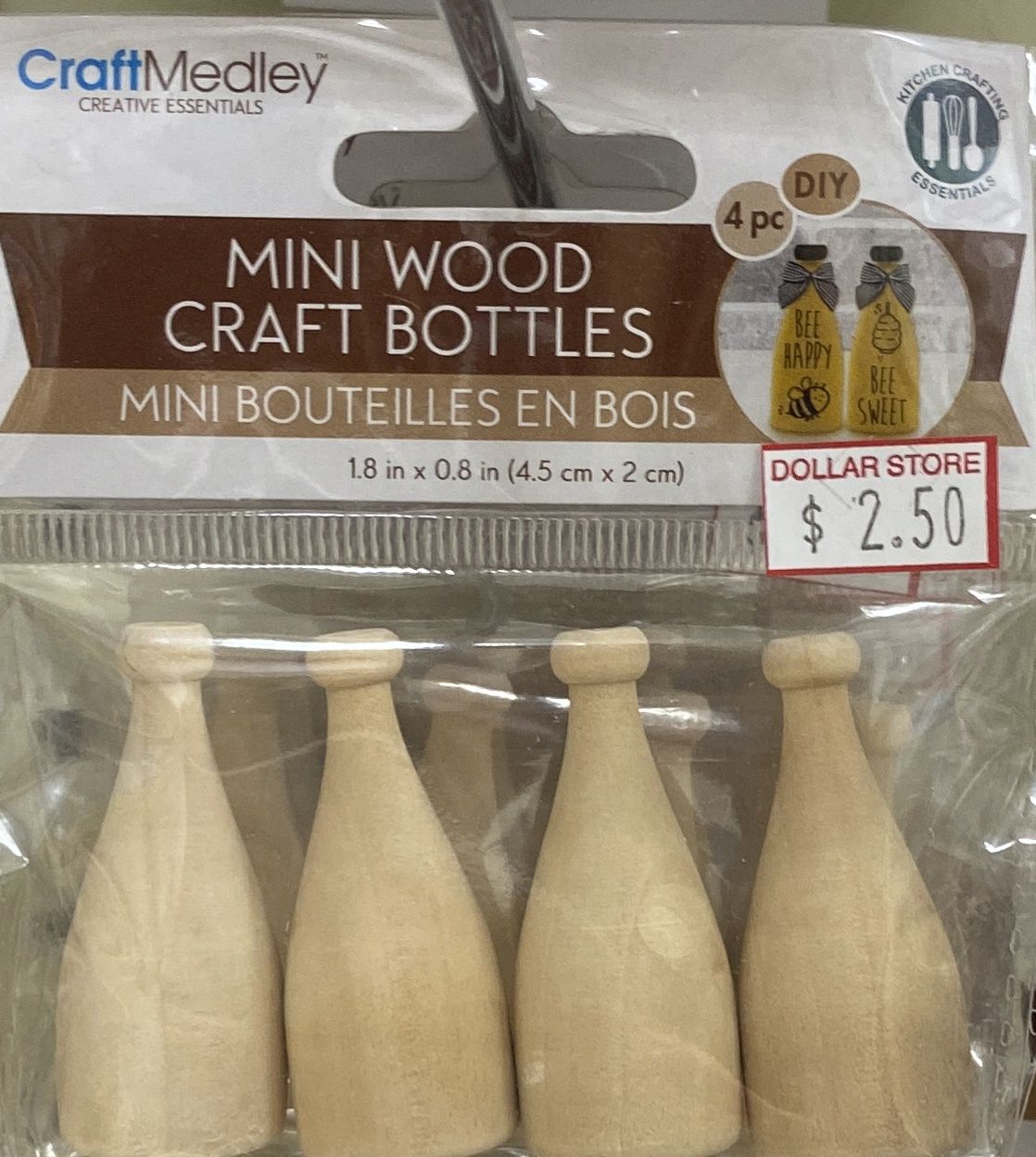 CraftMedley: 1.8&quot; x 0.8&quot; Mini Wood Craft Bottles